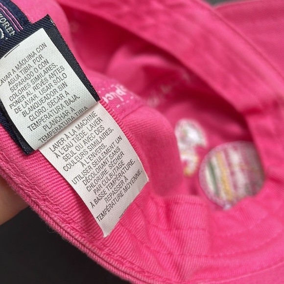 THE CHILDREN'S PLACE Pink Sun Hat Hearts Embroidered Rhinestone Adjust 4-7 - Picture 6 of 9